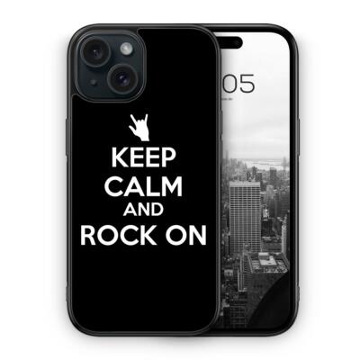 Keep Calm And Rock On Silikon Hülle für z.B. iPhone 12 13 14 15 16,Plus Pro Max