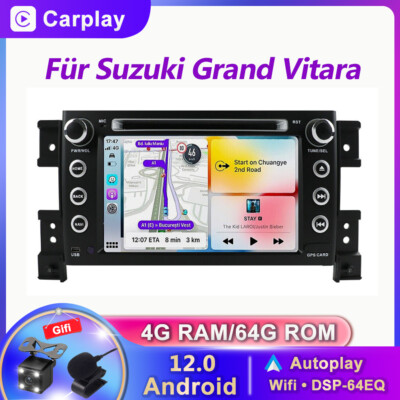 DSP Autoradio Für Suzuki Grand Vitara GPS Android 14 Navi CarPlay CD DVD 4G+64GB