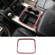 Central Gear Storage Box Cover Trim Frame For Dodge RAM 1500 2012-17 Red Carbon