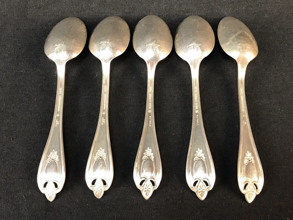 Чайная ложка 5 x 1847 Rogers Brothers Old Colony 6 дюймов XS тройная посеребренная  - Изображение 4 из 4