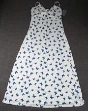NEW NWT J For Justify Strappy Blue Morph Butterfly Pattern Dress Size XL