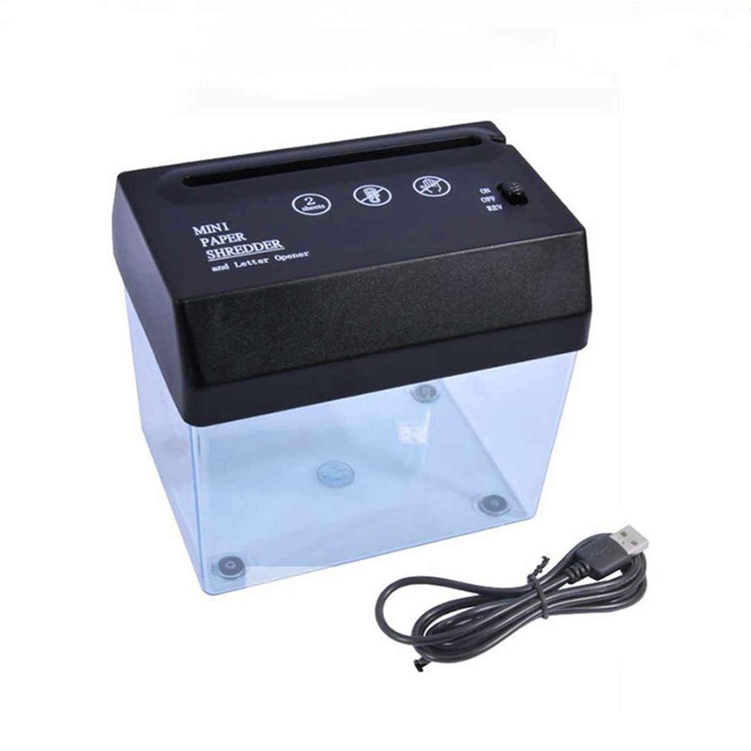 USB Paper Shredder A6 Paper Cutter with Letter Opener Mini Electric Shredder ...-image