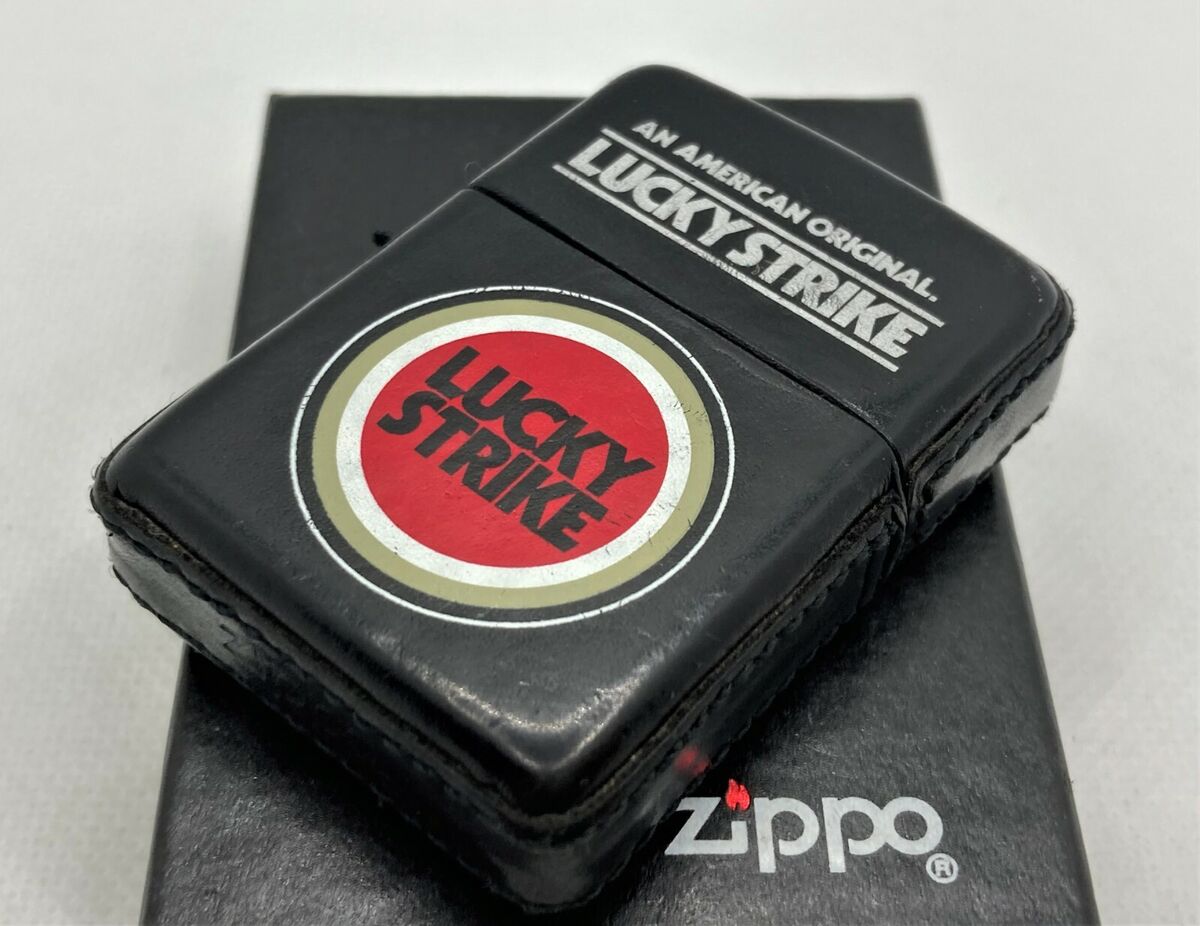 ZIPPO/ジッポー LUCKY STRIKE 130th L.S Rare! Auth ZIPPO Limited Edition LUCKY STRIKE Leather-Bound