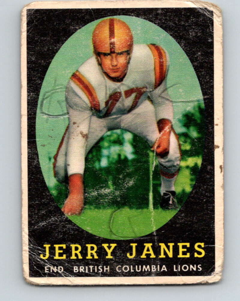 1958 Topps CFL Football #12 Jerry Janes, Columbia Lions V32569 | eBay