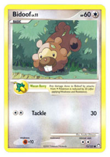 Bidoof - 73/123 - Common DMG, English Pokemon Mysterious Treasures