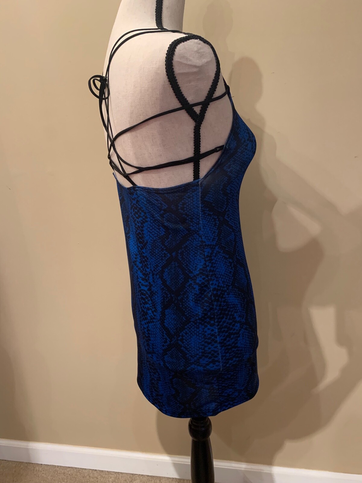 Vestidos blue python snake print mini backless dr… - image 7