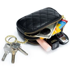 Women's Mini Leather Wallet Card Holder Zipper Purse Large Capacity Coin Wallet