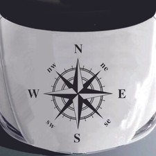 Diy Sticker Navigation Compass Graphics Vinyl Decal For Car Body Hood Trim Black