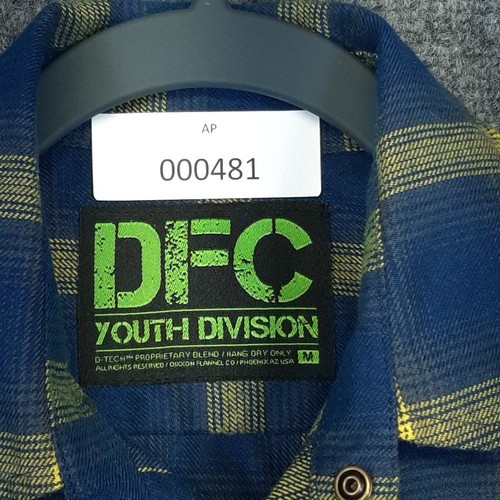 Dixxon Flannel Pearl Snap Flannel Shirt Boys Size Medium DFC Youth Blue Yellow - Picture 16 of 16