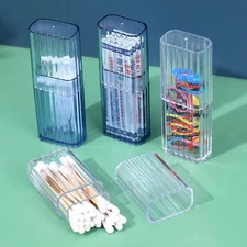 Cotton Swab Holder with Lid Portable Qtip Holder Travel Case Cotton Swab Jar