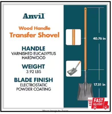 Transfer Shovel Carbon Steel with Grip 47 in. L Wood Handle