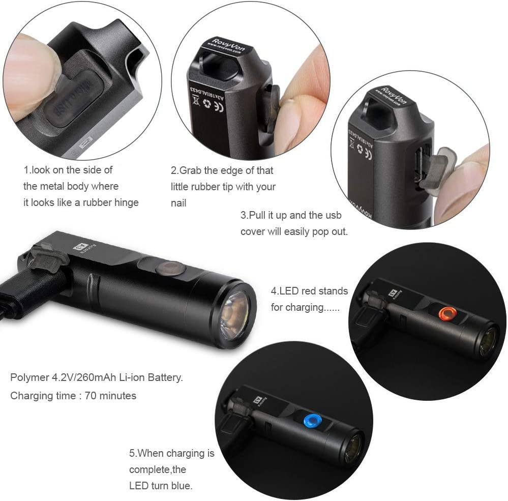UpgradedRovyVon Aurora A3 650 Lumens Super Bright Outdoor EDC Mini