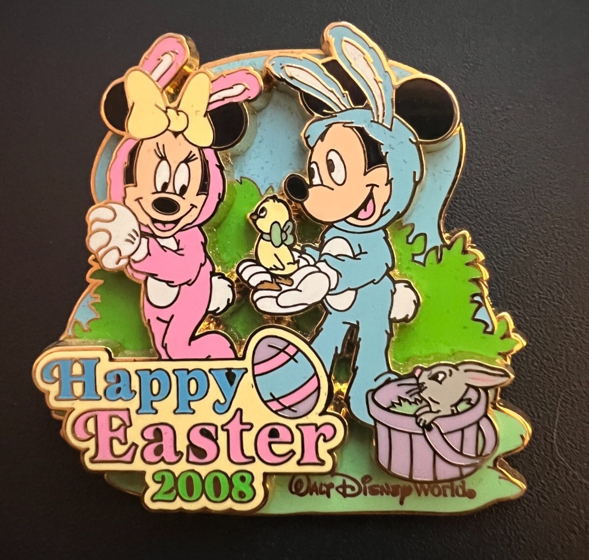 Disney pin happy Easter 2008 Mickey Minnie rabbit Limited Edition LE 1500￼