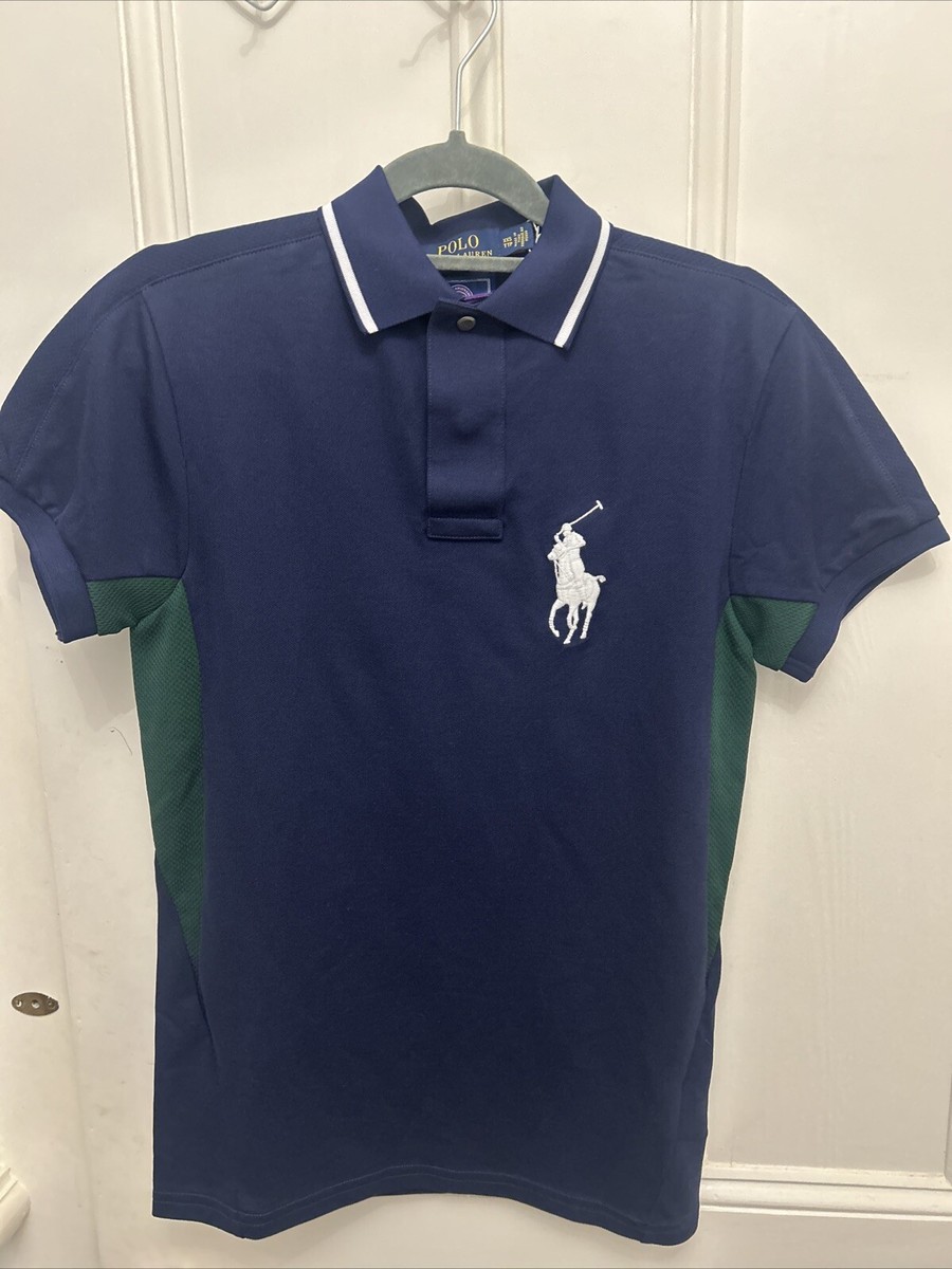 NEW OFFICIAL WIMBLEDON BALL BOY RALPH LAUREN POLO TOP NAVY BLUE - Main Image