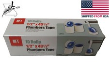 Plumbers Teflon Tape 10 Rolls 1/2"x43.5' Thread Seal Pipe PTFE Ribbon Roll FS