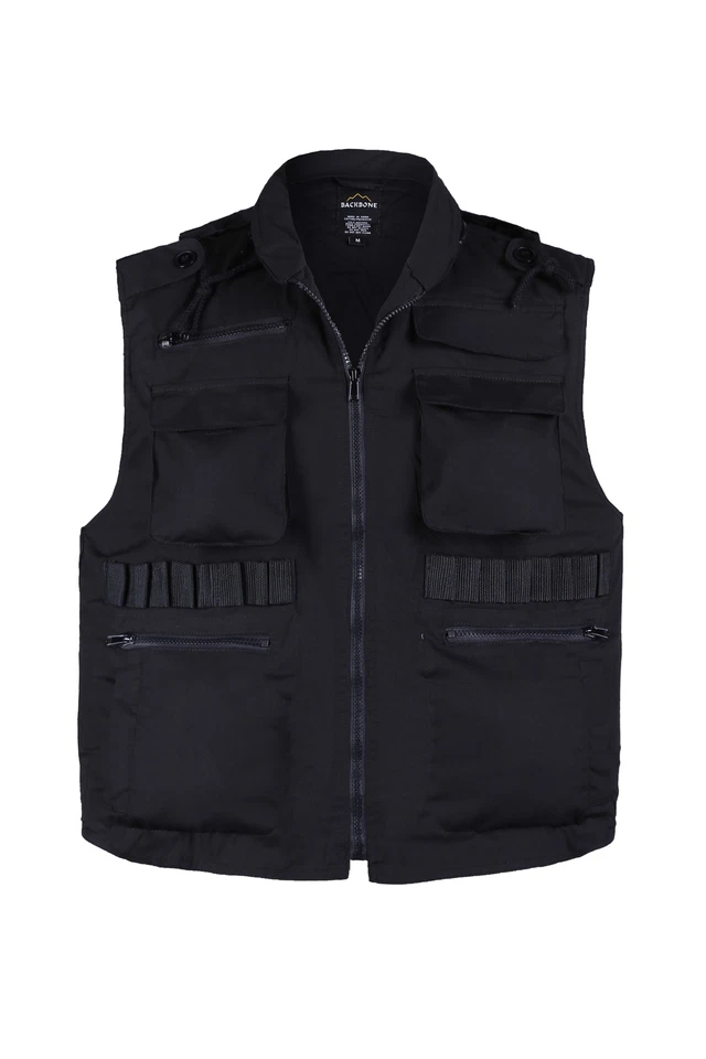 MENS Fishing Gaming Camping Outdoor Ranger Vest Security Uniform -Black / Khaki - Image 4 of 4