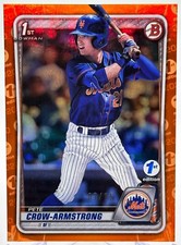 Pete Crow-Armstrong 2020 1st Bowman Draft 1st Edition Orange Foil /25 RARE CUBS