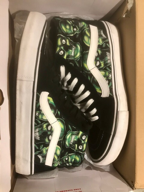 green skull supreme vans