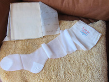  3 VTG 50's Deadstock Fruit of the Loom Stockings Sz 9 Micro Mesh WHITE