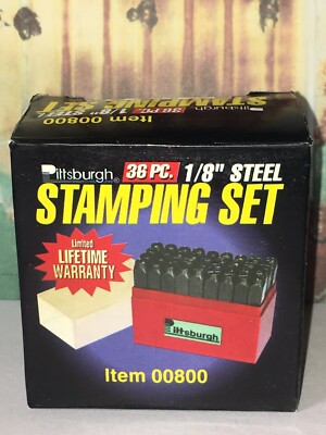 Pittsburgh 36 Piece 1/8'' Steel Letter Alphabet & Number Stamping Stamp Punch Set