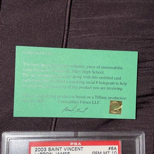 2003-04 Saint Vincent: # 6A LeBron James Saint Mary High School PSA 10 GEM MINT - Picture 4 of 5