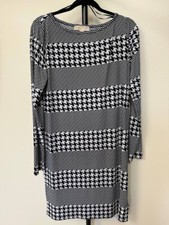 Michael Kors Black & White Houndstooth Print Dress Size L