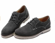 CAMEL CROWN Mens Dress Shoes Gray Leather Classic Oxford Shoes Size 7