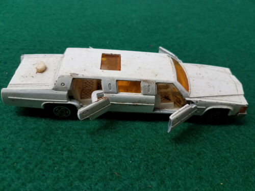 Majorette Cadillac Stretch \ White vintage NO 339 diecast 1/58 scale
