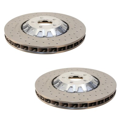 SHW Performance Set Front Drilled Disc Brake Rotors for Shelby GT350 Up To 2019