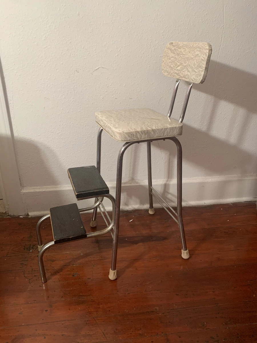 metal step chair  Metal chairs, Step stool, Kitchen step stool