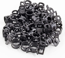 50 Pcs 3/8" Spring Band Type Action Hose Clamp, 10mm Black Manganese Steel Clamp