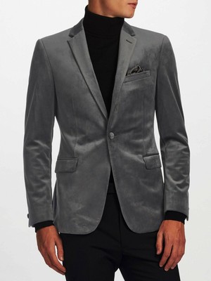 velvet grey jacket