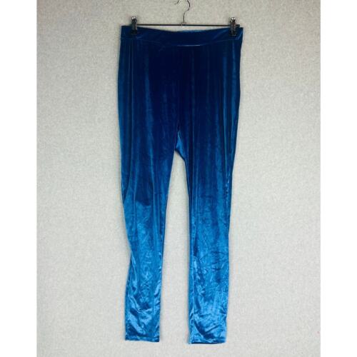 Neu Ashley Stewart Sport Damen 1X Samt Legging blau Pull-On Stretch Neu mit Etikett - Bild 2 von 8
