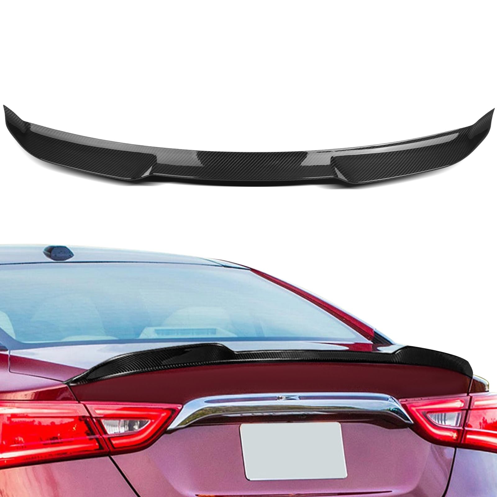 Glossy Carbon Fiber Black Rear Spoiler Wing for Nissan Maxima 2016 2022