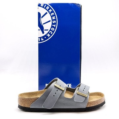 NEW* Women BIRKENSTOCK Arizona Oiled Leather Sandal BASALT GRAY