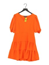 French Connection A-Line Midi Dress UK14 in Orange