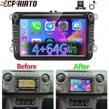 4+64GB Carplay Android 15 Autoradio GPS RDS Für 2 DIN VW AMAROK 2010-2021 Kamera
