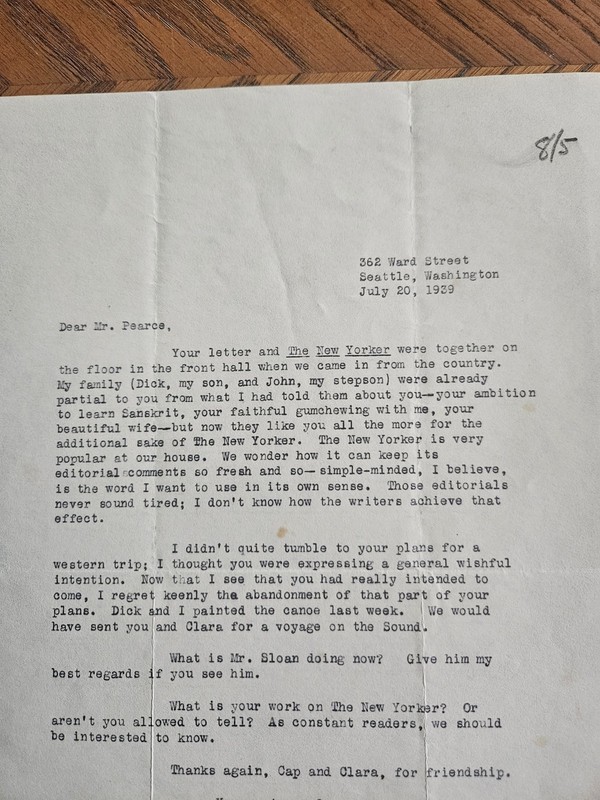 Esther Shephard rare signed vintage 1939 letter to publisher, PAUL BUNYAN writer