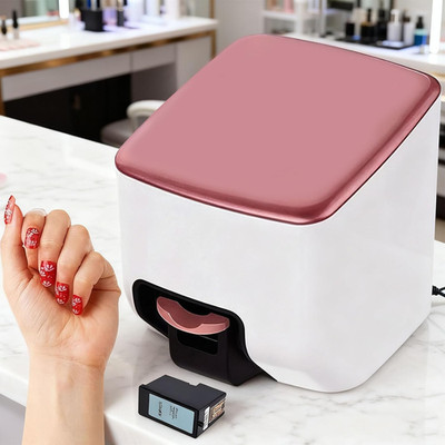 DIY Nail Art Machine Kit, Mini Nail Art Printer 2400Dpi App Control Nail Printin