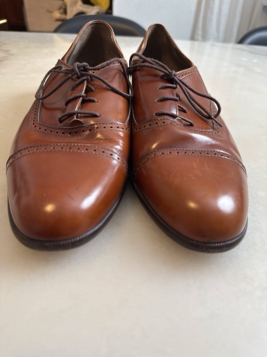 Mario Bruni Handmade Italy Leather Cap Toe Oxfords Cognac Brown Size 11 M Vtg Mario Bruni - Oxford Captoe – Aruci - Made in Italy main image 3