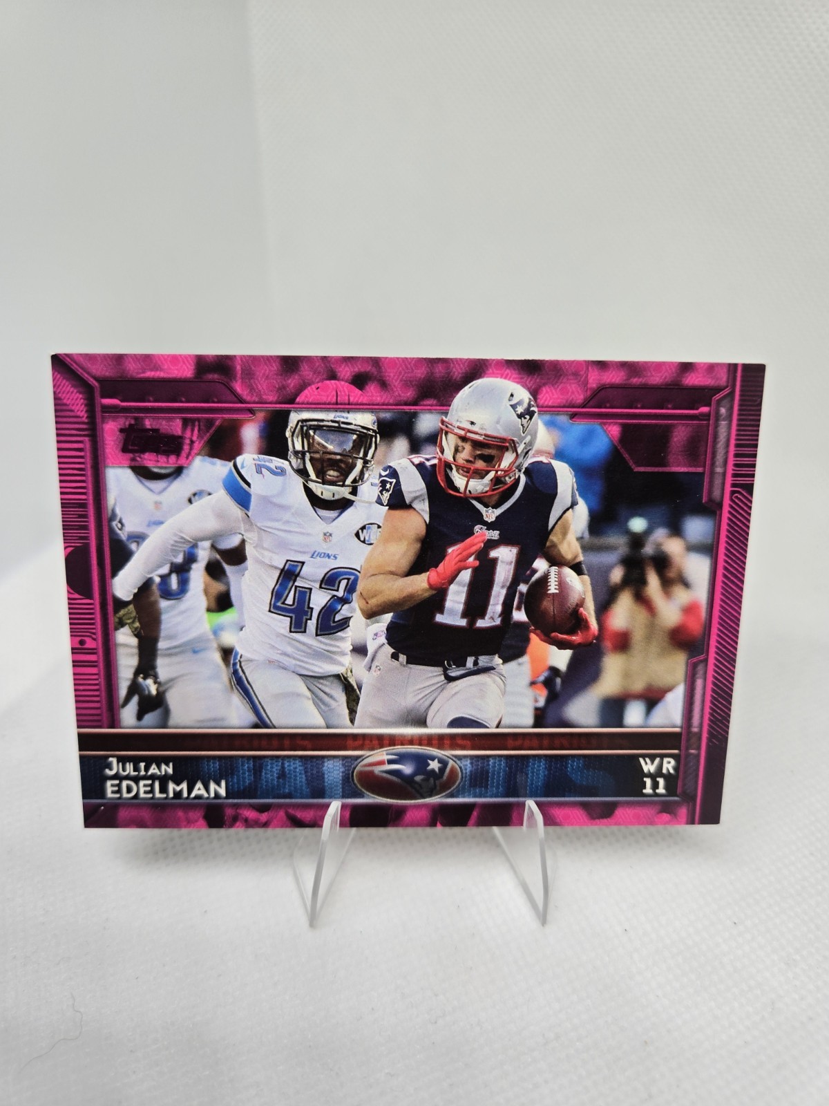 2015 Topps Julian Edelman BCA Pink /499 #170 New England Patriots NFL
