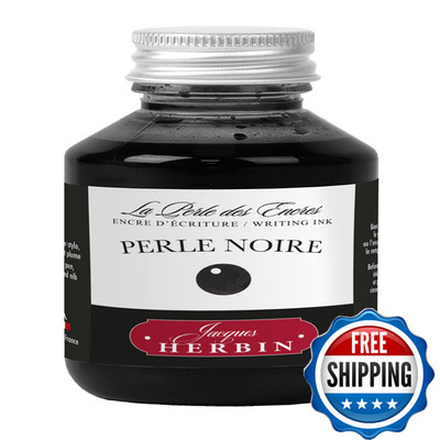 Jacques Herbin Fountain Pen Ink 100 Ml Plastic Bottle Perle Noire Rich