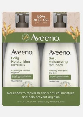 Aveeno Daily Moisturizing Lotion for Dry Skin, 24fl oz Each, 2-Pack - Fast Ship 