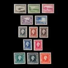 Netherlands Indies, Scott 250-262, Wilhelmina & Views, 1945, MH, 113916