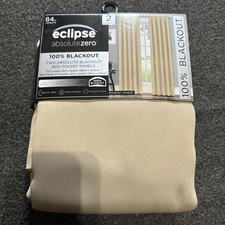 Eclipse Absolute Zero 100 Blackout Curtains Wheat Set of 2 Panels 84  