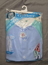 Vintage Gerber Sleep N Play Pajamas Infant Large 2 Pack Flame Resistant USA 90s