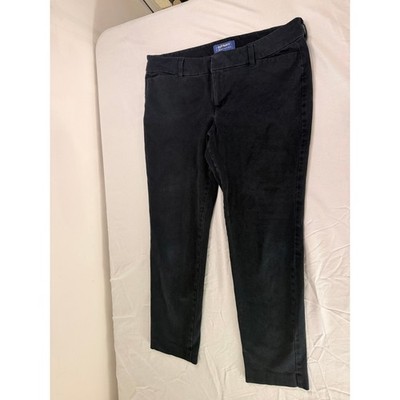 Old Navy Pixie Pants Women 10 Petite Black Mid Rise Stretch Ankle Chino