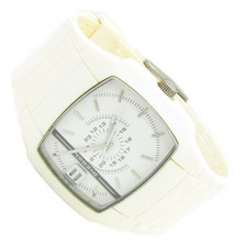 DIESEL Herren Armbanduhr Edelstahl Silikon Weiß Damen DZ-1321 3ATM Batt neu S90