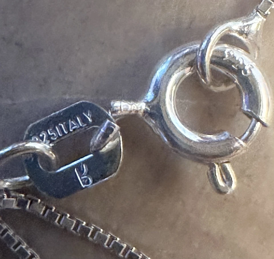 Винтажный филигранный сердце 925 пробы 20 дюймов ожерелье - Изображение 4 из 4