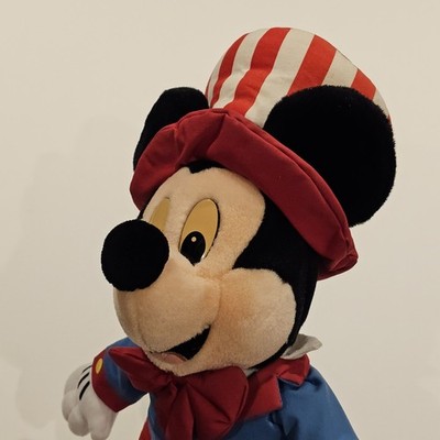Mickey Mouse Uncle Sam Plüschtier Walt Disney World Disneyland 17 Zoll Stofftier USA
